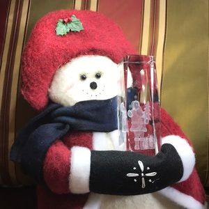 3D Laser Engraved Crystal Santa Claus